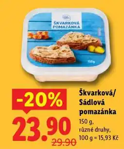 Lidl ŠKVARKOVÁ SÁDLOVÁ POMAZÁNKA nabídka