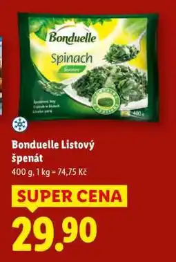 Lidl Bonduelle Listový špenát nabídka