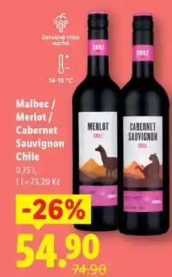 Lidl Malbec / Merlot / Cabernet Sauvignon Chile nabídka