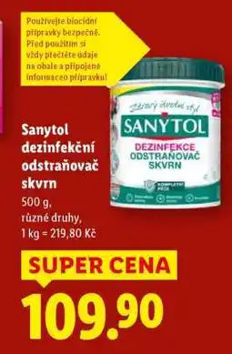 Lidl SANYTOL DEZINFEKČNÍ ODSTRAŇOVAČ SKVRN nabídka