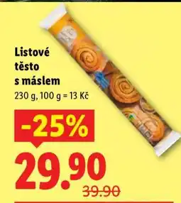 Lidl Listové těsto s máslem nabídka