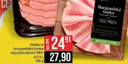 Jip Chodura burgundská šunka nejvyšší jakosti 96% plátky 100 g nabídka