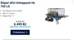 Datart Štípač dříví Scheppach HL 760 LS nabídka