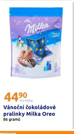 Action Vánoční čokoládové pralinky Milka Oreo nabídka