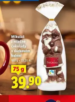 Lidl Mikuláš z mléčné čokolády v dárkovém balení nabídka