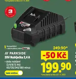 Lidl 20v nabíječka 2,4 a nabídka