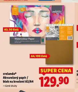 Lidl Akvarelový papír nabídka