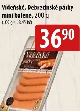 Bala Vídeňské, Debrecínské párky mini balené nabídka