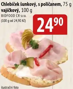 Bala Chlebíček šunkový, s poličanem, vajíčkový nabídka