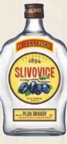 Bala R.Jelínek Slivovice 45%, Hruškovice Williams 42%, nabídka