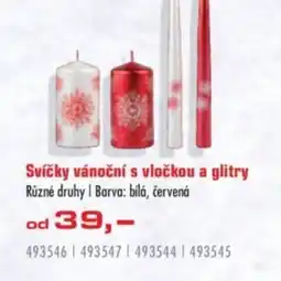 Uni Hobby Svíčky vánoční s vločkou a glitry nabídka