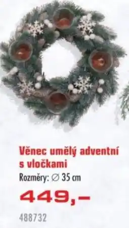 Uni Hobby Věnec umělý adventní s vločkami nabídka
