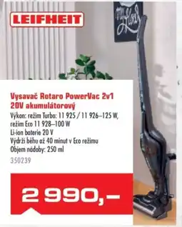 Uni Hobby LEIFHEIT Vysavač Rotaro PowerVac 2v1 20V akumulátorový nabídka