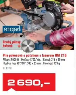 Uni Hobby Scheppach Pila pokosová s potahem a laserem HM 216 nabídka