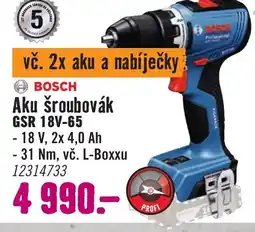 Hornbach BOSCH Aku šroubovák GSR 18V-65 nabídka