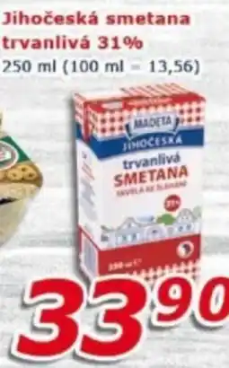 ESO MARKET Madeta Jihočeská smetana trvanlivá 31% nabídka