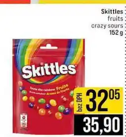 Jip Skittles fruits crazy sours 152 g nabídka