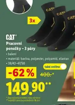 Lidl CAT Pracovní ponožky – 3 páry nabídka