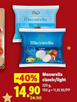 Lidl Mozzarella light nabídka