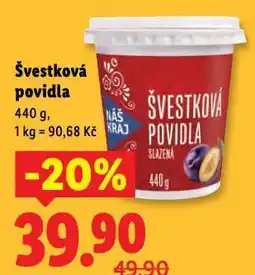 Lidl Švestková povidla nabídka