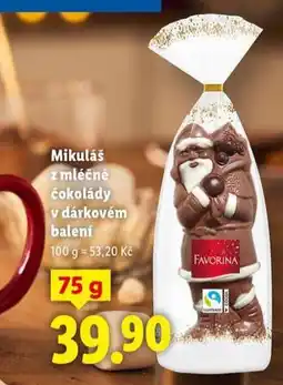 Lidl Mikuláš z mléčné čokolády v dárkovém balení nabídka