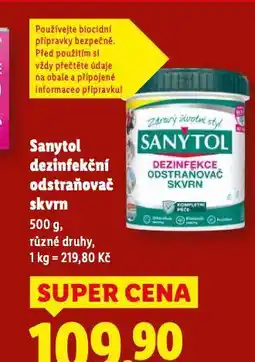 Lidl Sanytol dezinfekční odstraňovač skvrn nabídka