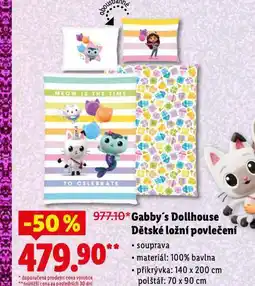 Lidl Gabby's dollhouse dětské ložní povlečení nabídka
