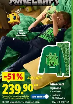 Lidl Minecraft pyžamo nabídka