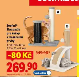 Lidl Zoofari škrabadlo pro kočky s masážními prvky nabídka