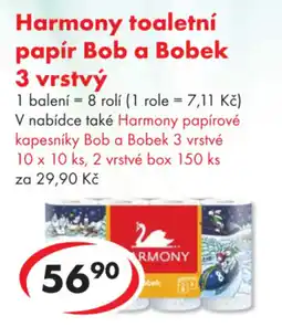CBA Harmony toaletní papír Bob a Bobek 3 vrstvý nabídka