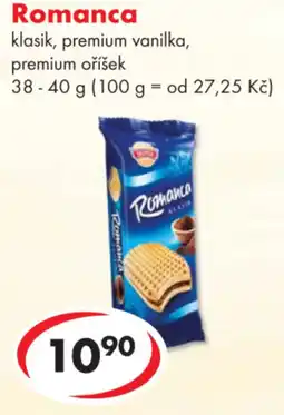 CBA Romanca klasik, premium vanilka, premium oříšek nabídka