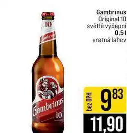Jip Gambrinus Original 10 světlé výčepní 0,5l nabídka