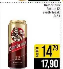 Jip Gambrinus Patron 12 světlý ležák 0,5l nabídka