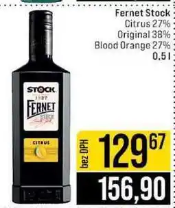 Jip Fernet Stock Citrus 27% Original 38% Blood Orange 27% 0,5l nabídka