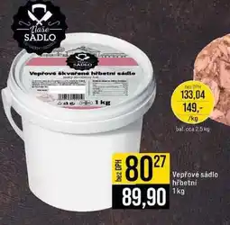 Jip Vepřové sádlo hřbetní 1kg nabídka