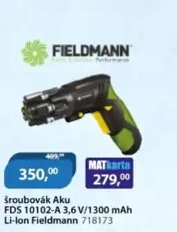 M.A.T. Šroubovák aku fds 10102-a 3,6 v/1300 mah li-ion fieldmann 718173 nabídka