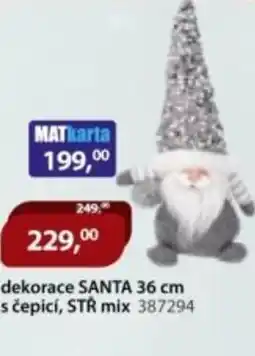 M.A.T. Dekorace santa s čepicí, stř mix 387294 nabídka