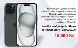 Datart Mobilní telefon Apple iPhone 15 128GB Black (MTP03SX/A) nabídka