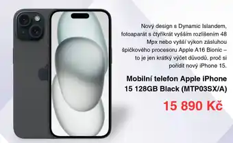 Mobilní telefon Apple iPhone 15 128GB Black (MTP03SX/A)