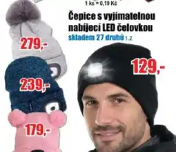 EVA Čepice s vyjímatelnou nabíjecí LED čelovkou nabídka