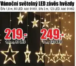 EVA Vánoční světelný LED závěs hvězdy nabídka