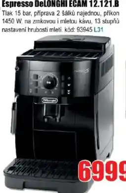 EVA Espresso DELONGHI ECAM 12.121.B nabídka