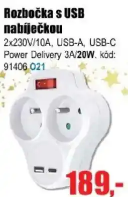 EVA Rozbočka s USB nabíječkou nabídka