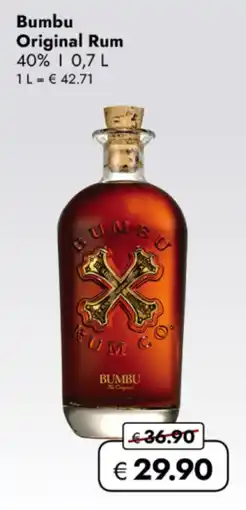 TRAVEL FREE Bumbu Original Rum 40% nabídka