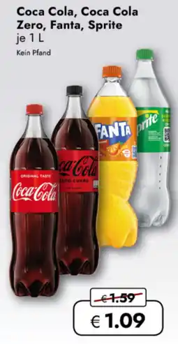 TRAVEL FREE Coca Cola, Coca Cola Zero, Fanta, Sprite nabídka