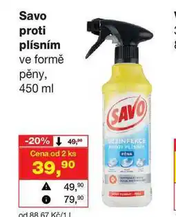 Barvy a laky drogerie Savo proti plísním ve formě pěny, 450 ml nabídka