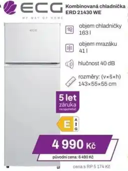 Expert ECG Kombinovaná chladnička ERD 21430 WE nabídka