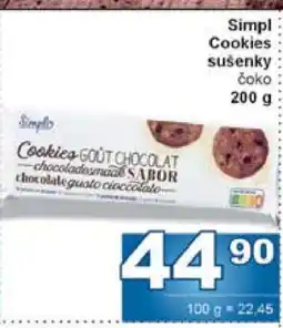 Jip Simpl Cookies sušenky čoko nabídka