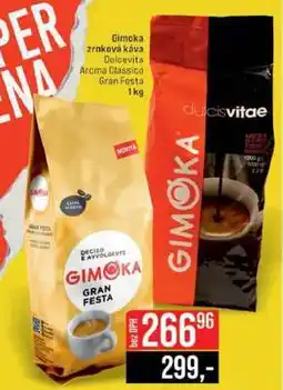 Jip Gimoka zrnková káva Dolcevita Aroma Classico Gran Festa nabídka