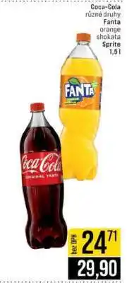 Jip Coca Cola různé druhy Fanta orange shokata Sprite nabídka